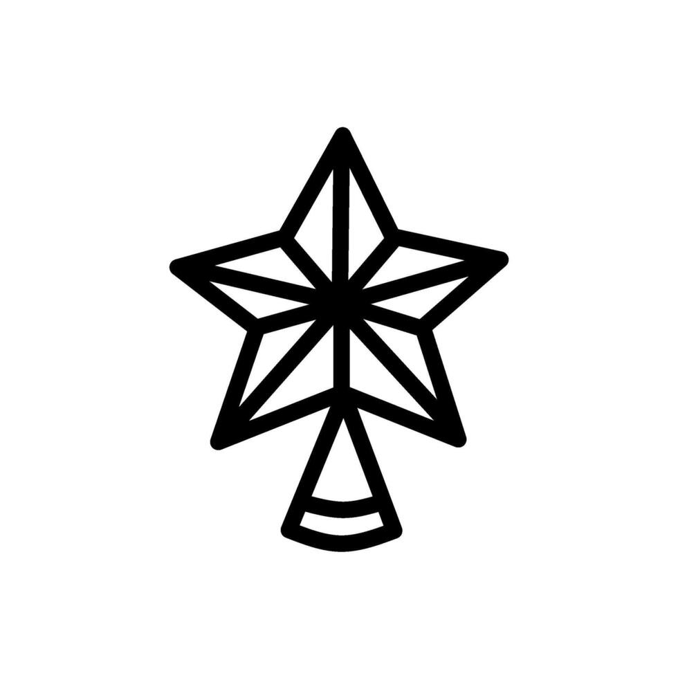 Hand Drawn Star Icon, Christmas Star for Tree Decoration Illustration, Star Line Art Icon vector