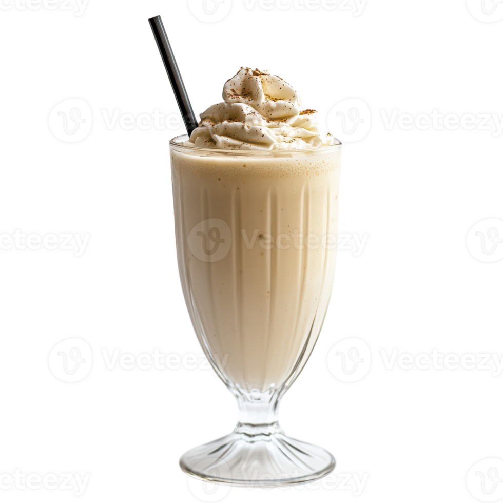 A milkshake with whipped cream and a straw png