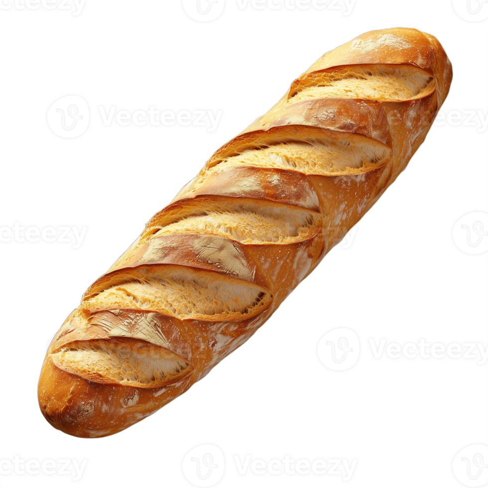 appena al forno baguette con un' croccante d'oro Crosta su un' trasparente sfondo per forno e cibo design png