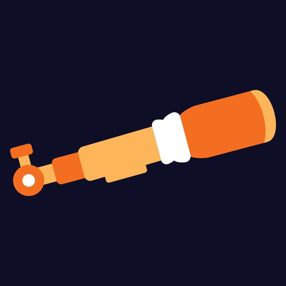 single Telescope icon illustration on Blue background vector