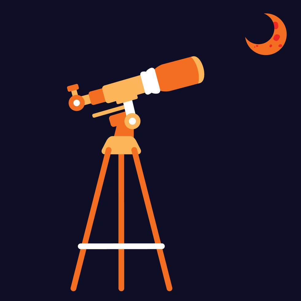 Telescope icon illustration on Blue background vector