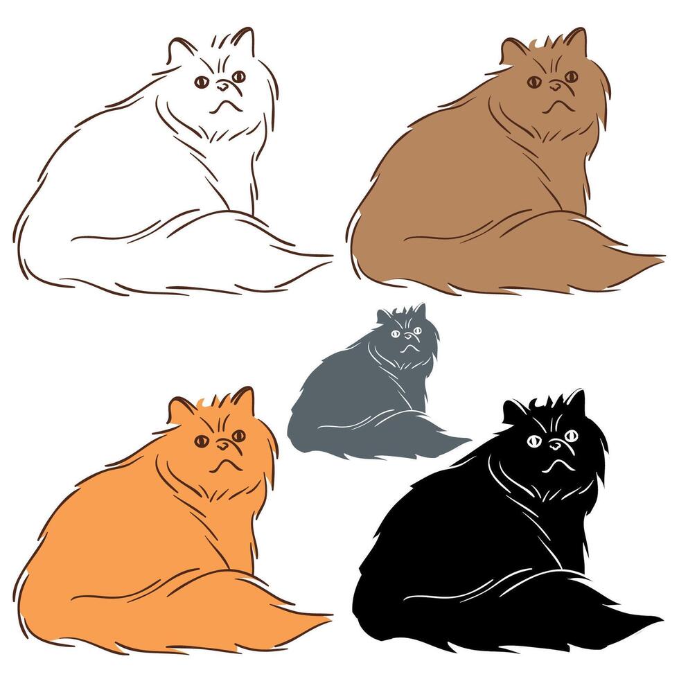 Black cat silhouette illustration vector