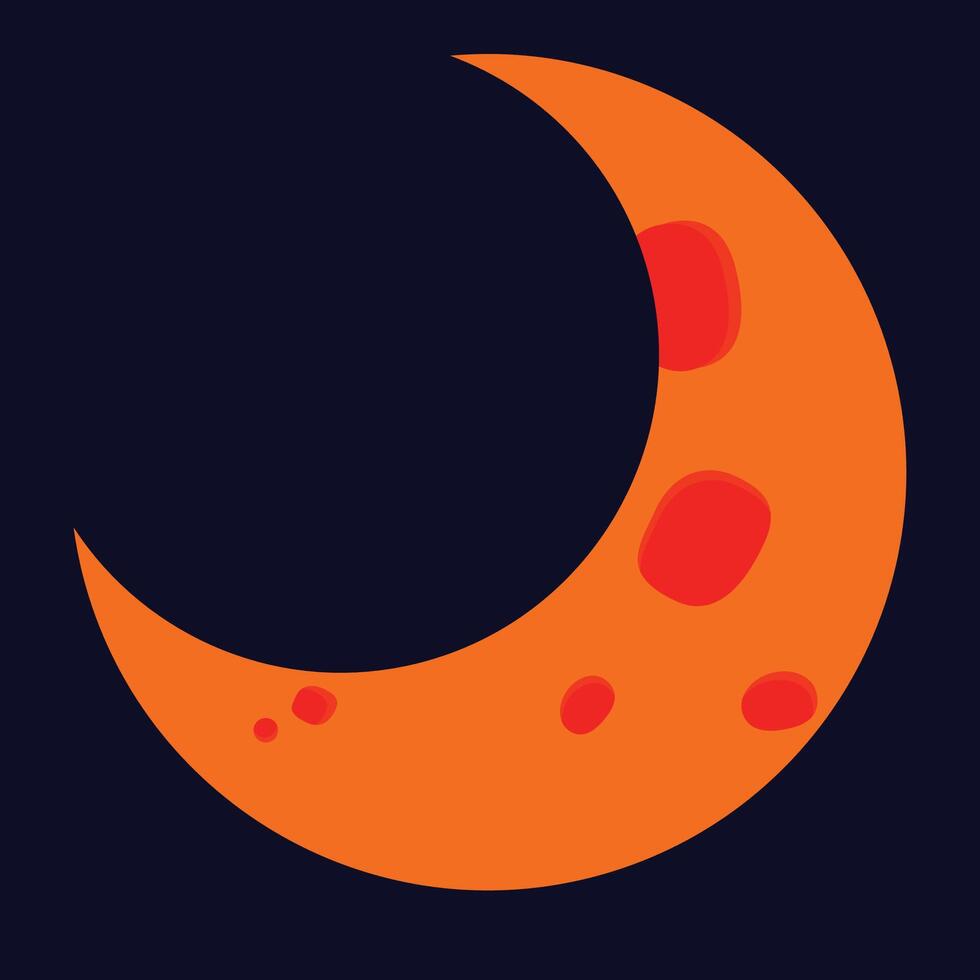 Moon icon illustration on Blue background vector