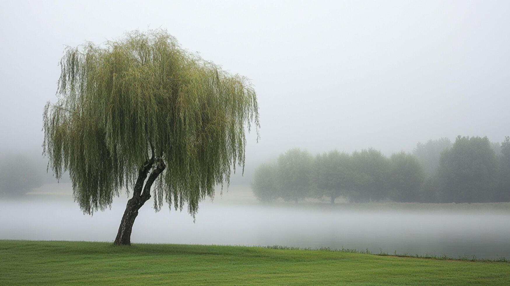 Beautiful nature landscape with mountains with fog and mist photo