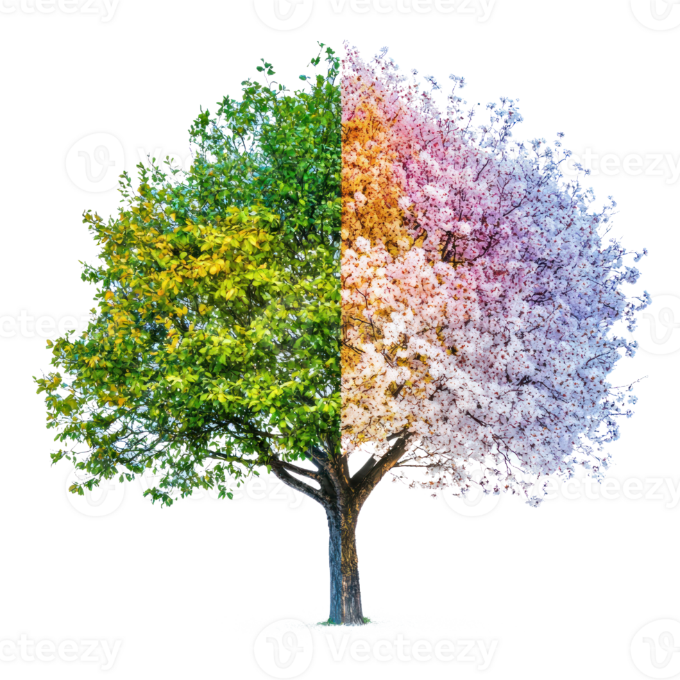 two different trees in the same color png