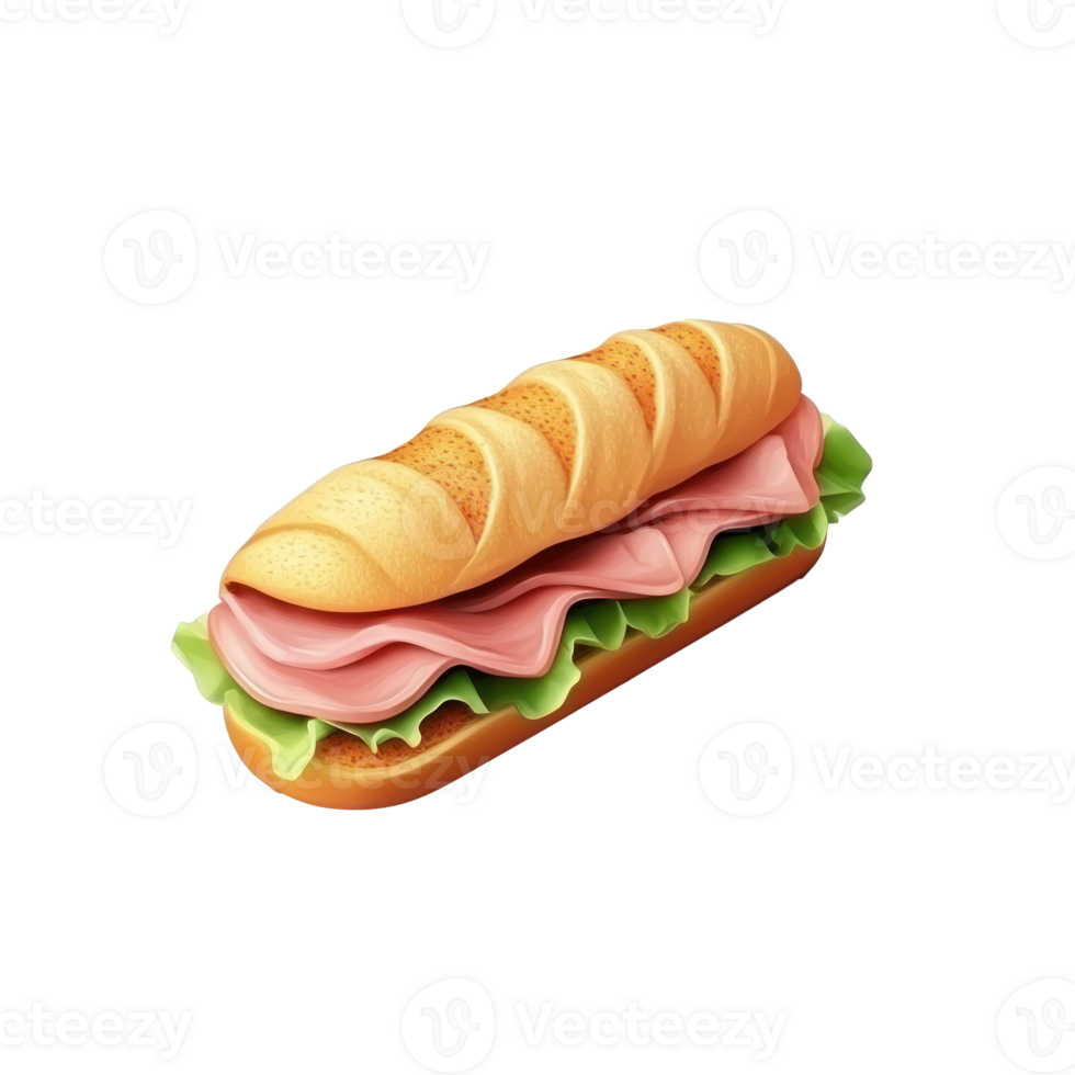 a sandwich with ham and lettuce on it png