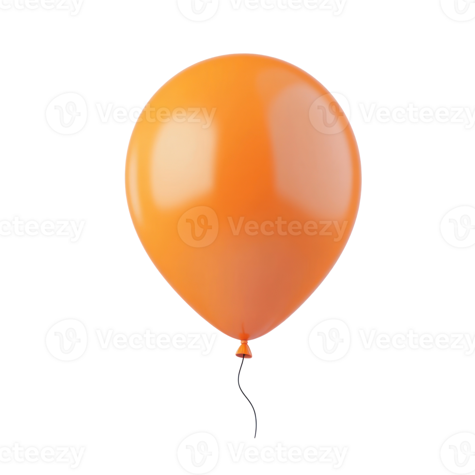 orange balloon on transparent background png