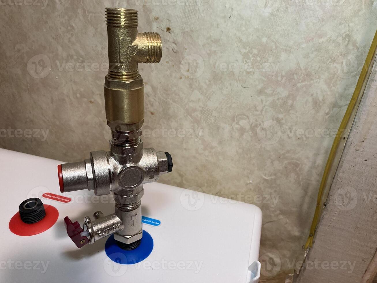 Components for a complete plumbing installation photo