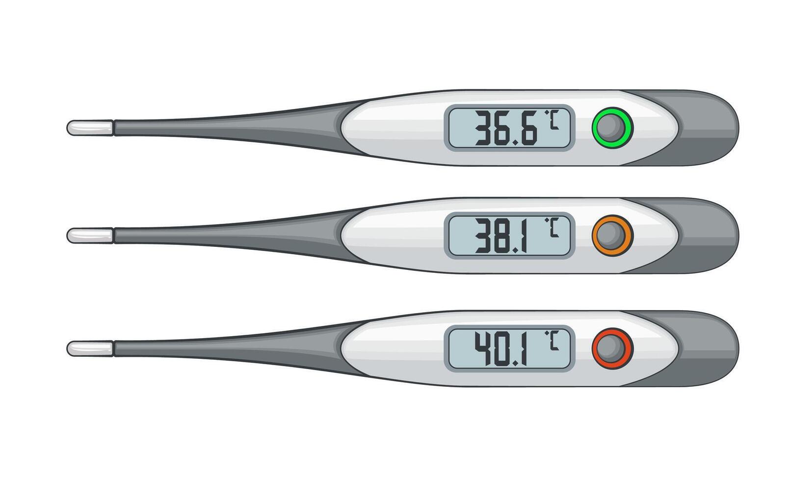 Temperature measurement. Thermometer Isolated. Measure body temperature with a Thermometer. Medical background. vector