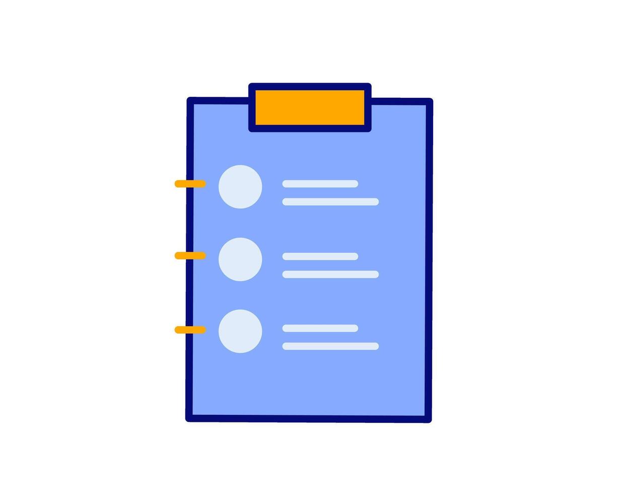 Illustration of a note icon with a circle list, perfect for illustrating task completion, goal setting, and productivity vector