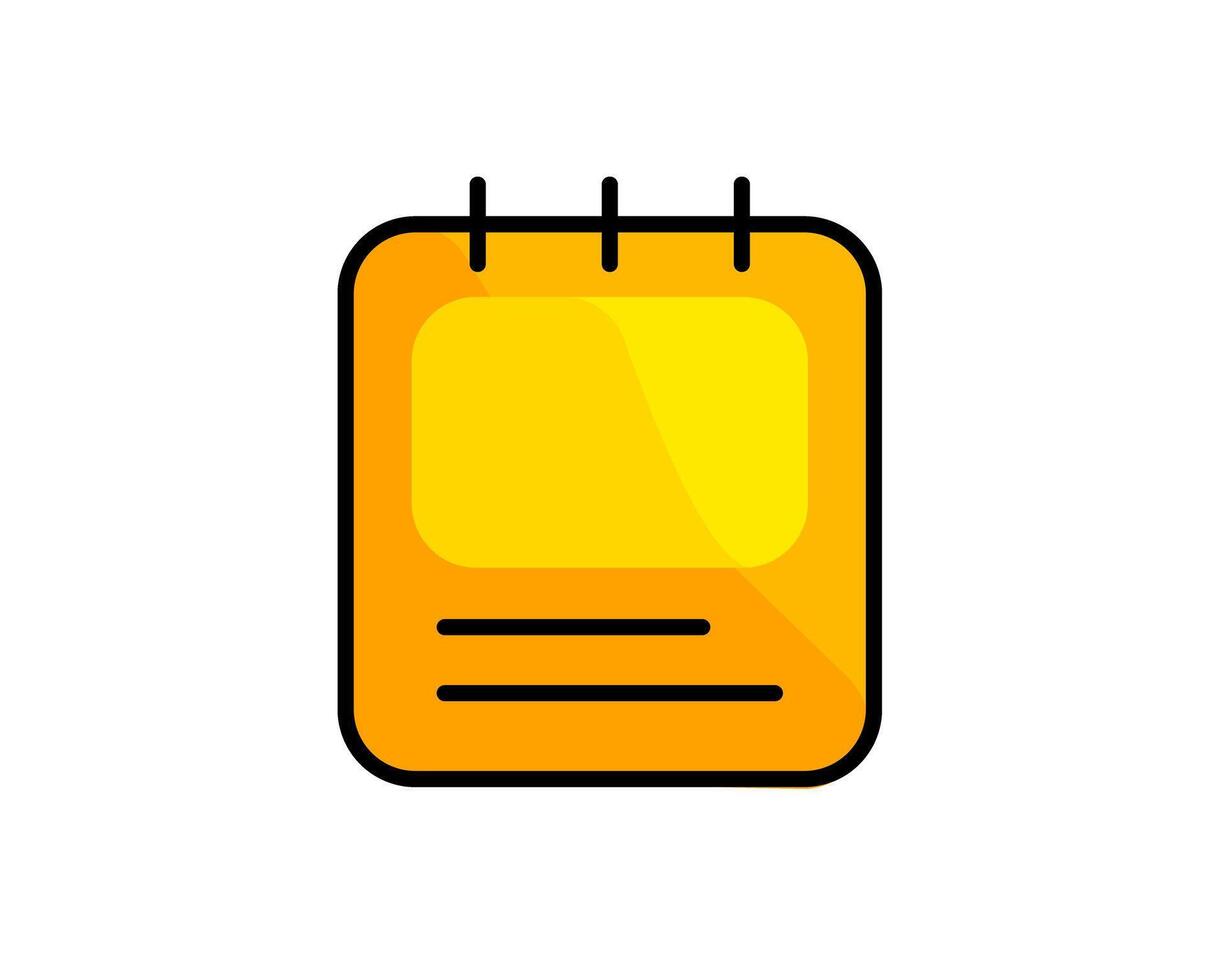 Illustration of yellow small notebook, paper for memo vector
