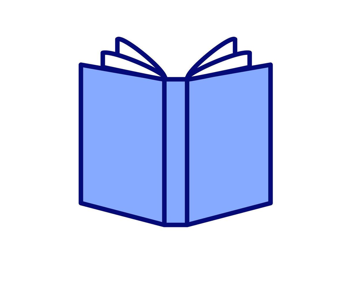 Illustration of a simple yet elegant book lying open, symbolizing the endless possibilities within its pages vector
