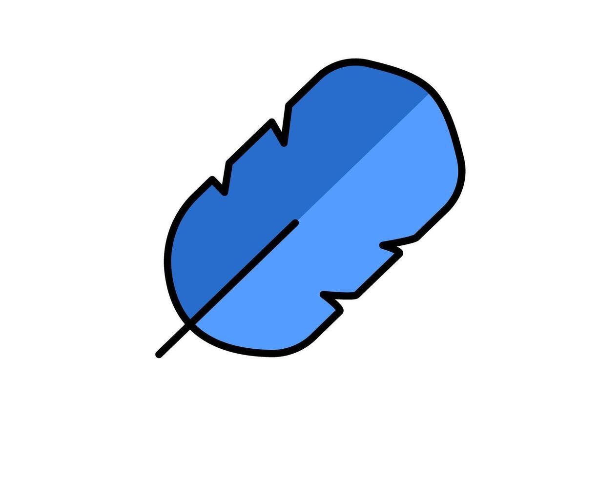 Illustration of a blue feather pen marker, symbolizing highlighting, drawing, or creative sketching activities vector