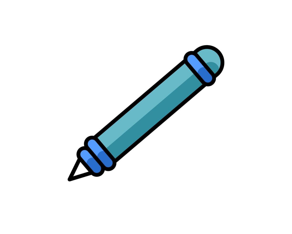 Illustration of blue pen for writing drawing, or creative sketching activities vector