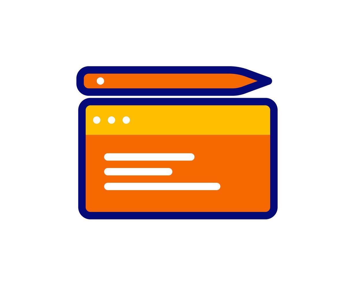 Illustration of a pen resting on a journal, symbolizing reflection and creativity, ideal for personal development or writing tools vector