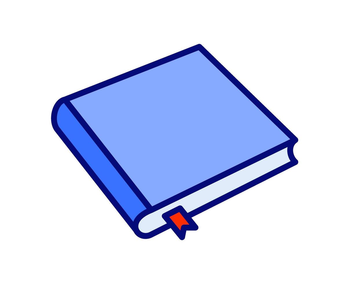 Illustration of book with bookmark isolated vector