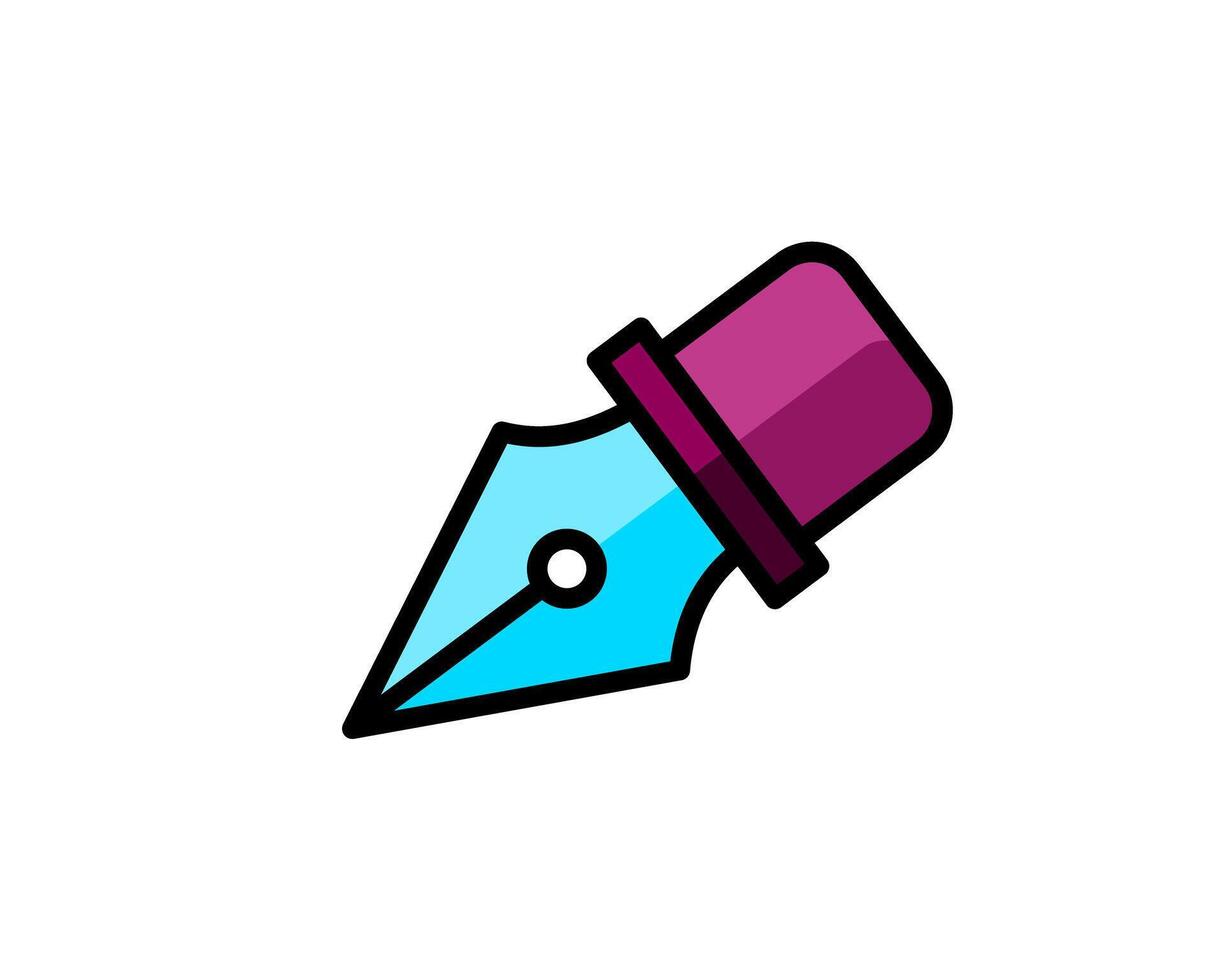 Illustration of a half pen for writing or drawing vector