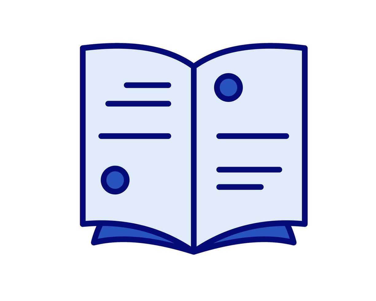 Illustration of an open book with detailed pages, symbolizing knowledge, learning, and intellectual exploration vector
