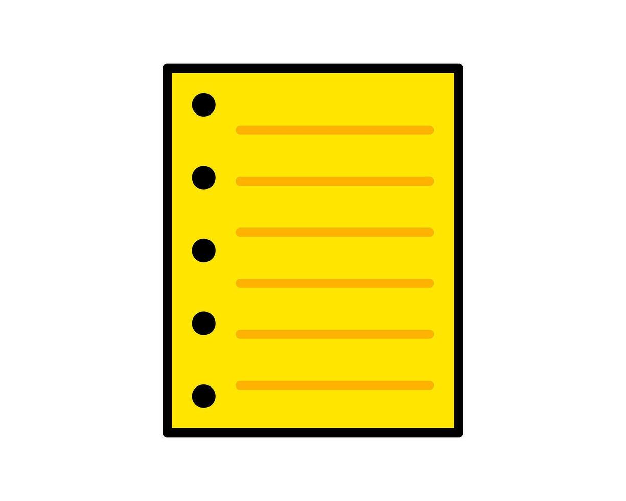 Illustration of notes, notebook, paper for memo or writing a note with holes on side vector