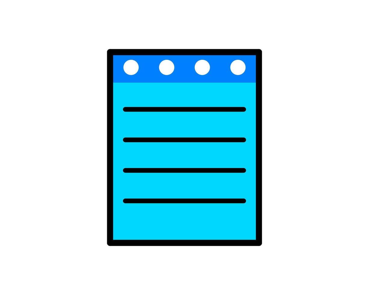 Illustration of blue notebook for memo or writing a note vector