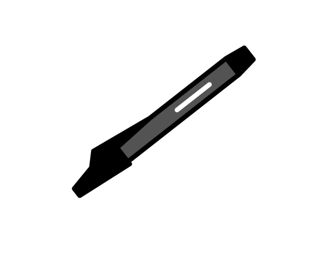 Illustration of a black pen marker with the pen cap vector
