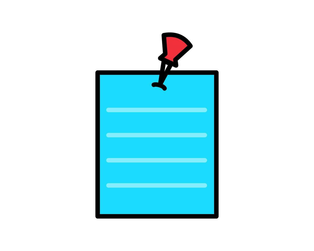 Illustration of blue paper for memo or writing a note vector