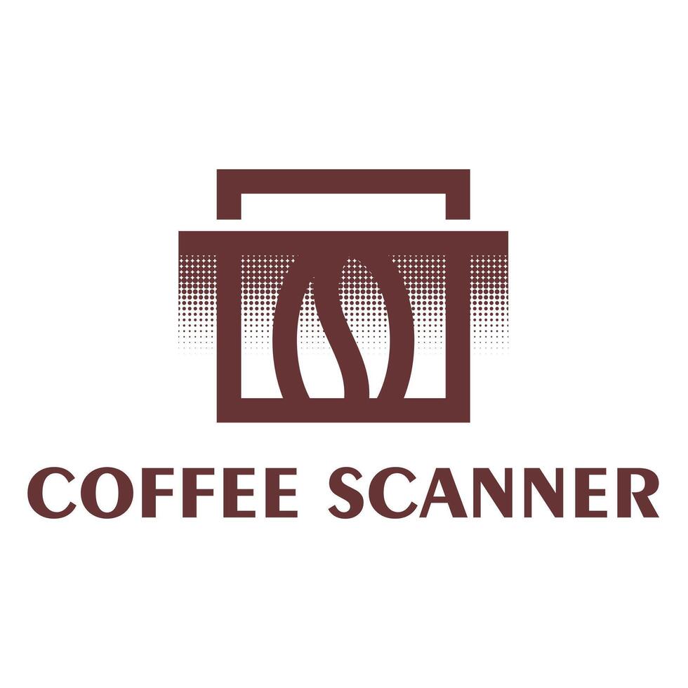 coffee scanner flat minimalist logo design vector