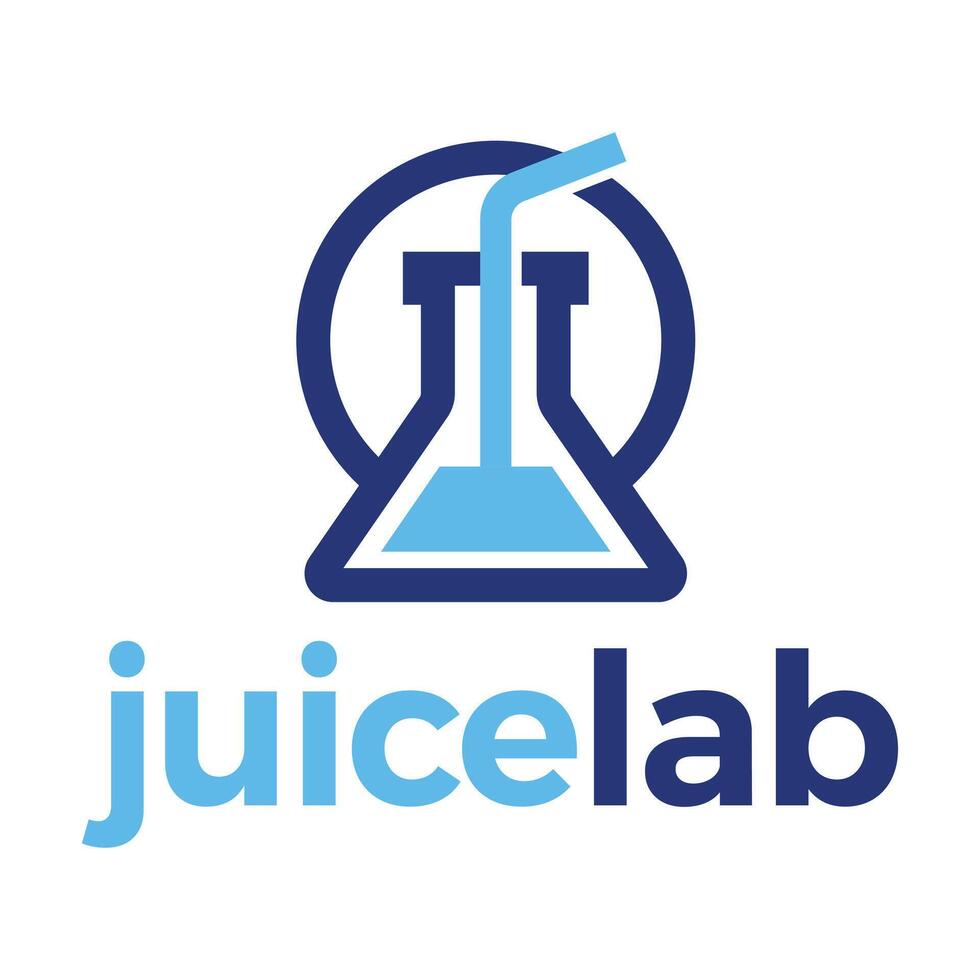 juice lab flat minimalist logo design vector