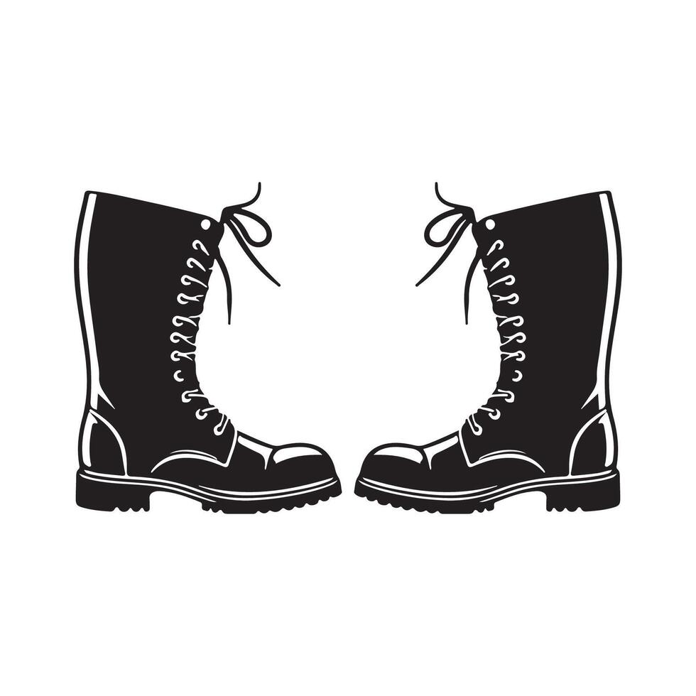 Boots icon symbol Flat illustration.Men's boots shoe glyph icon Hiking silhouette boots Flat vector