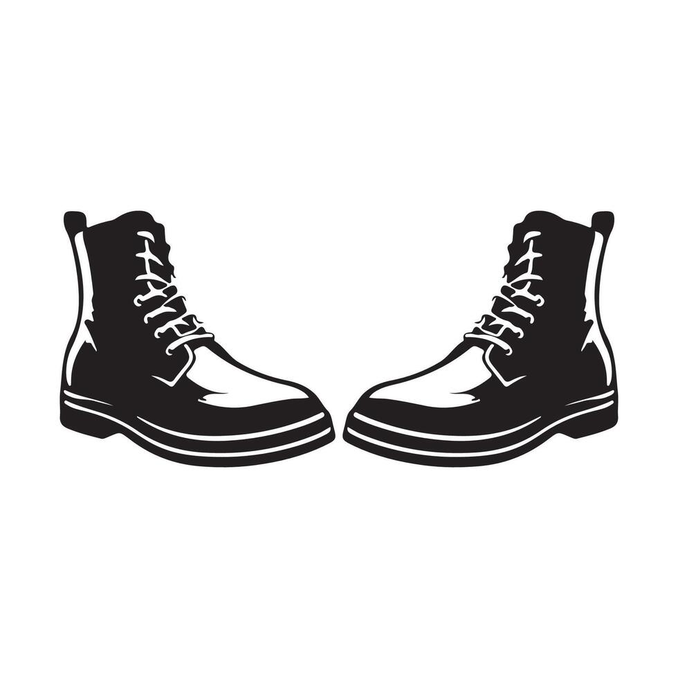 hiking boot shoes on white background vector