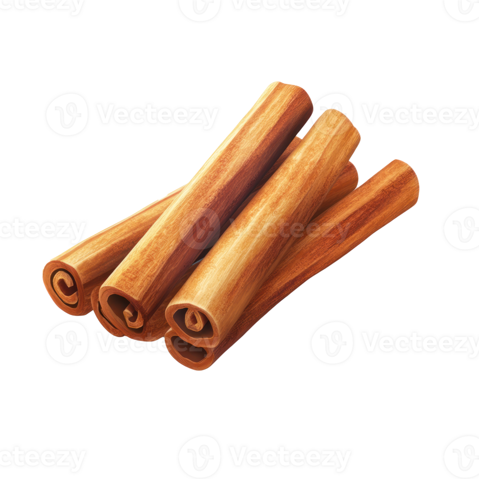 3D icon cartoon cinnamon sticks on a transparent background png