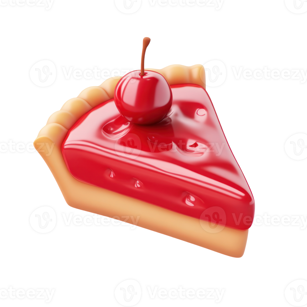 a slice of pie with a cherry on top png