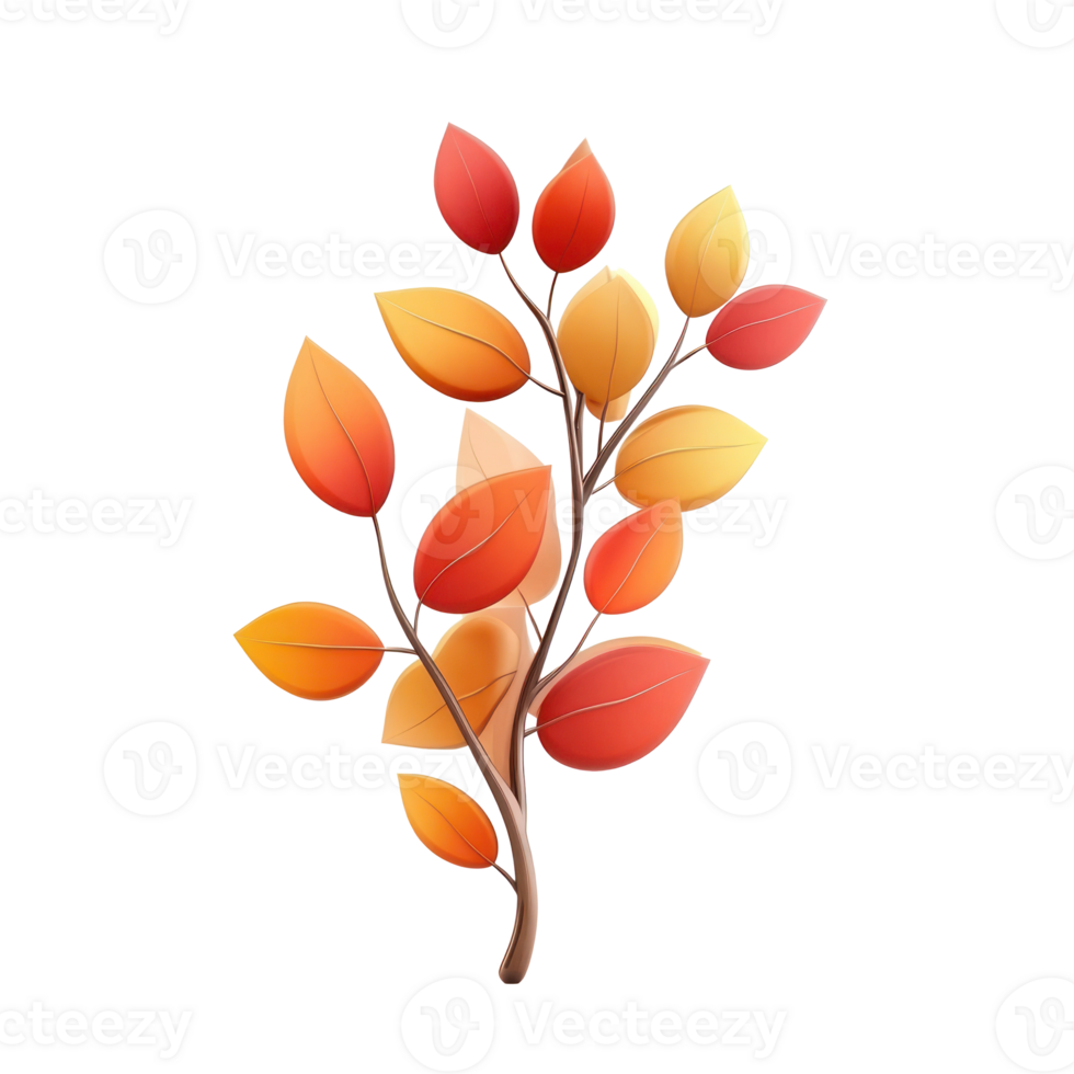 autumn leaves on a branch png