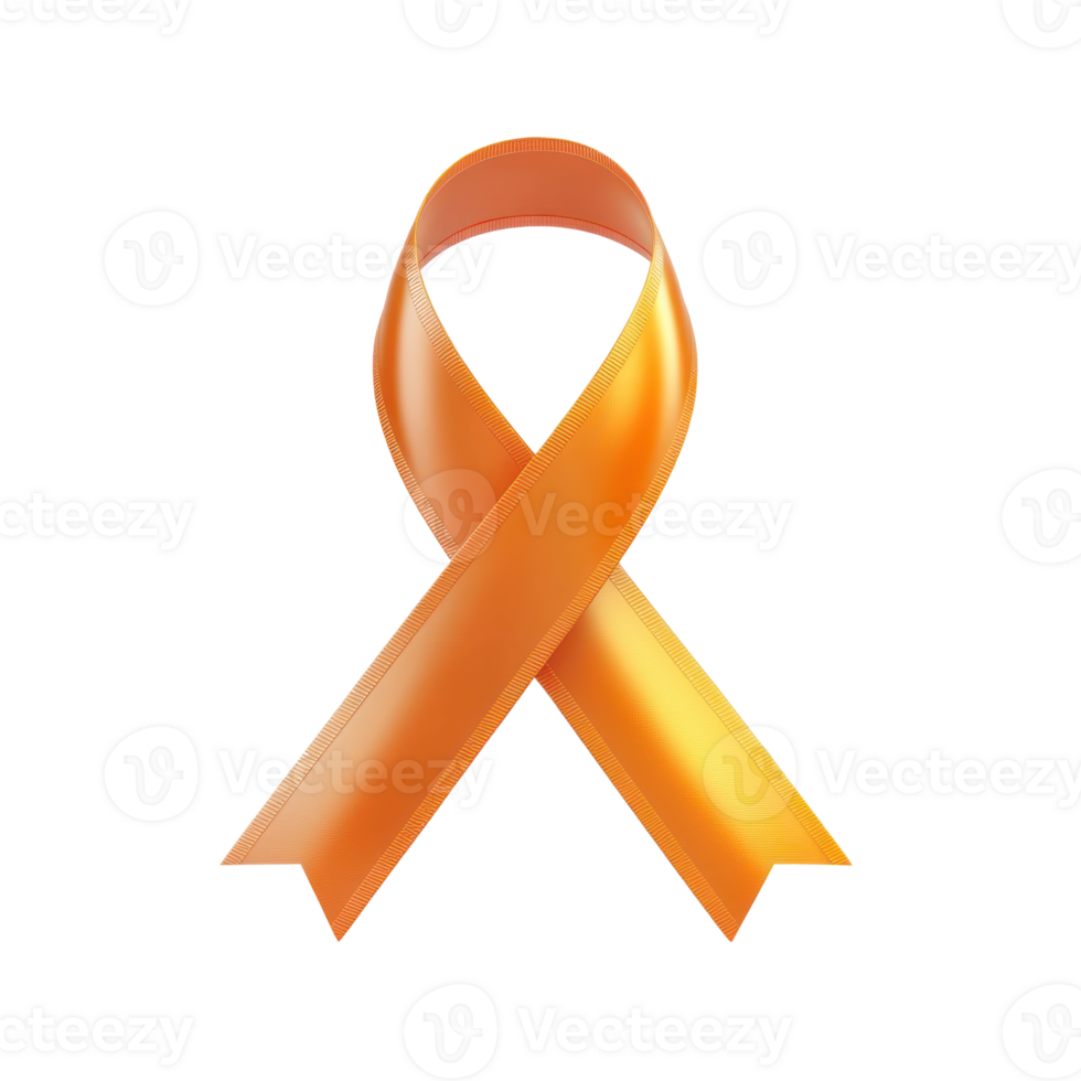 orange ribbon for awareness of cancer, illustration png
