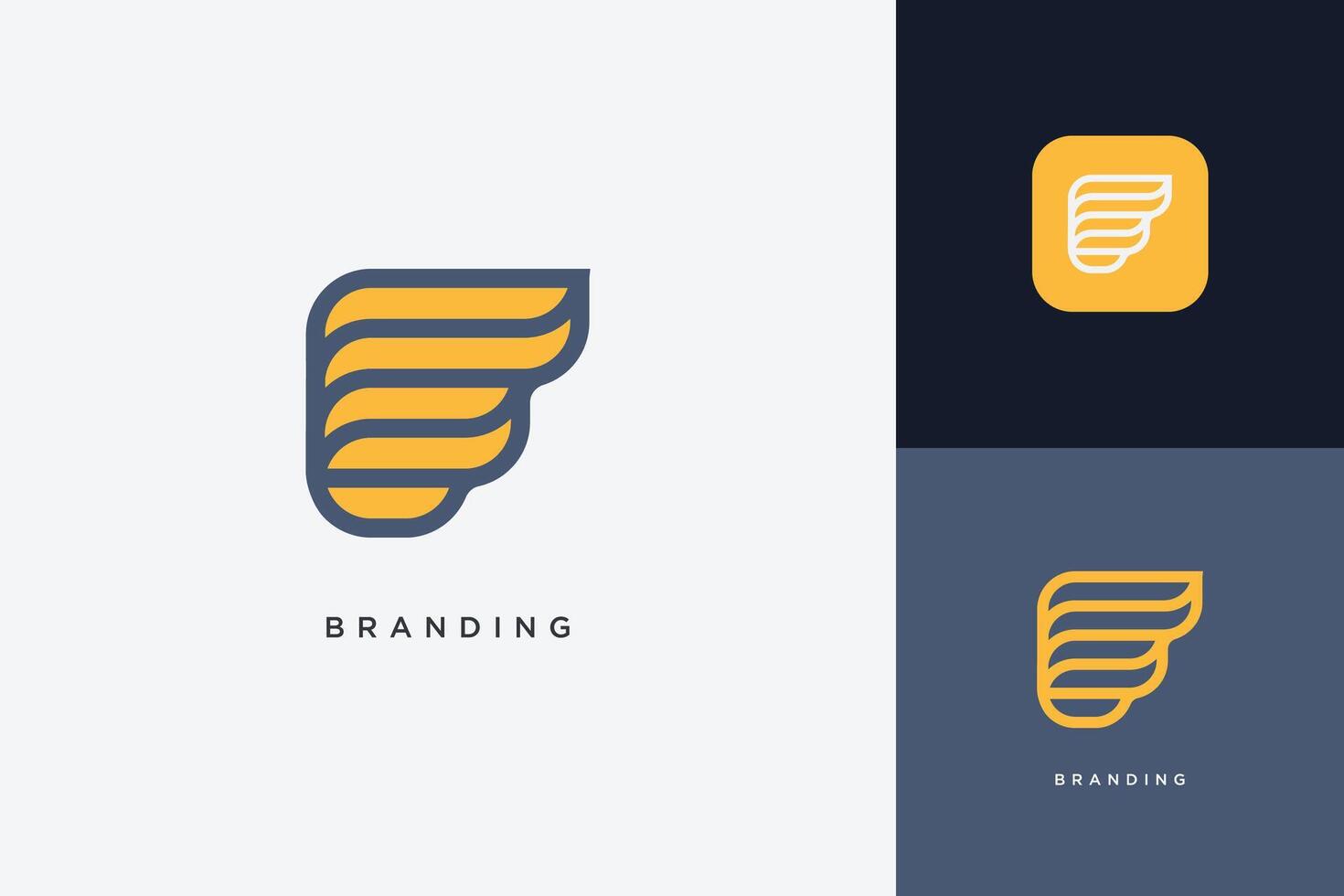 Creative F Initial Logo Design vector