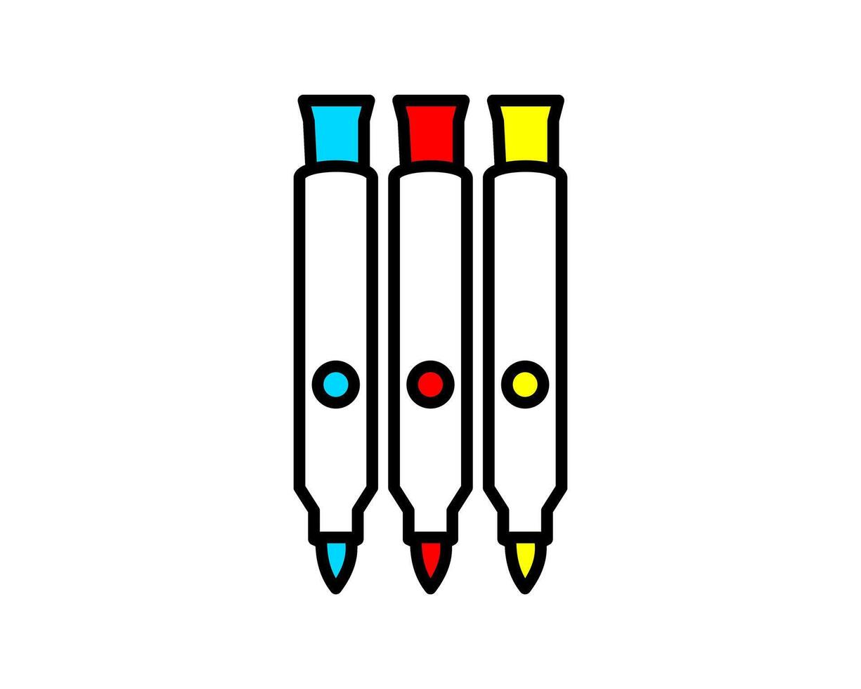 Illustration of three board marker for writing on whiteboard vector