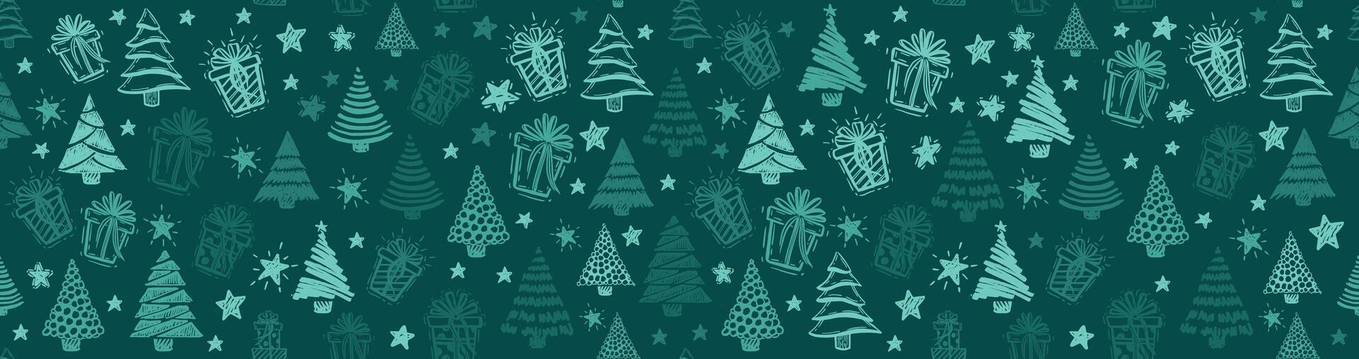 Christmas tree, New Year set, hand drawn illustrations. . vector
