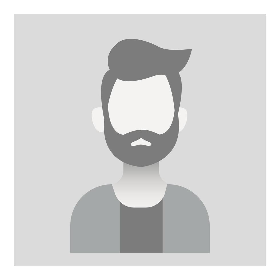 Faceless user flat avatar, profile placeholder, anonymous user male, no photo web template, default user picture, sign, profile male symbol vector
