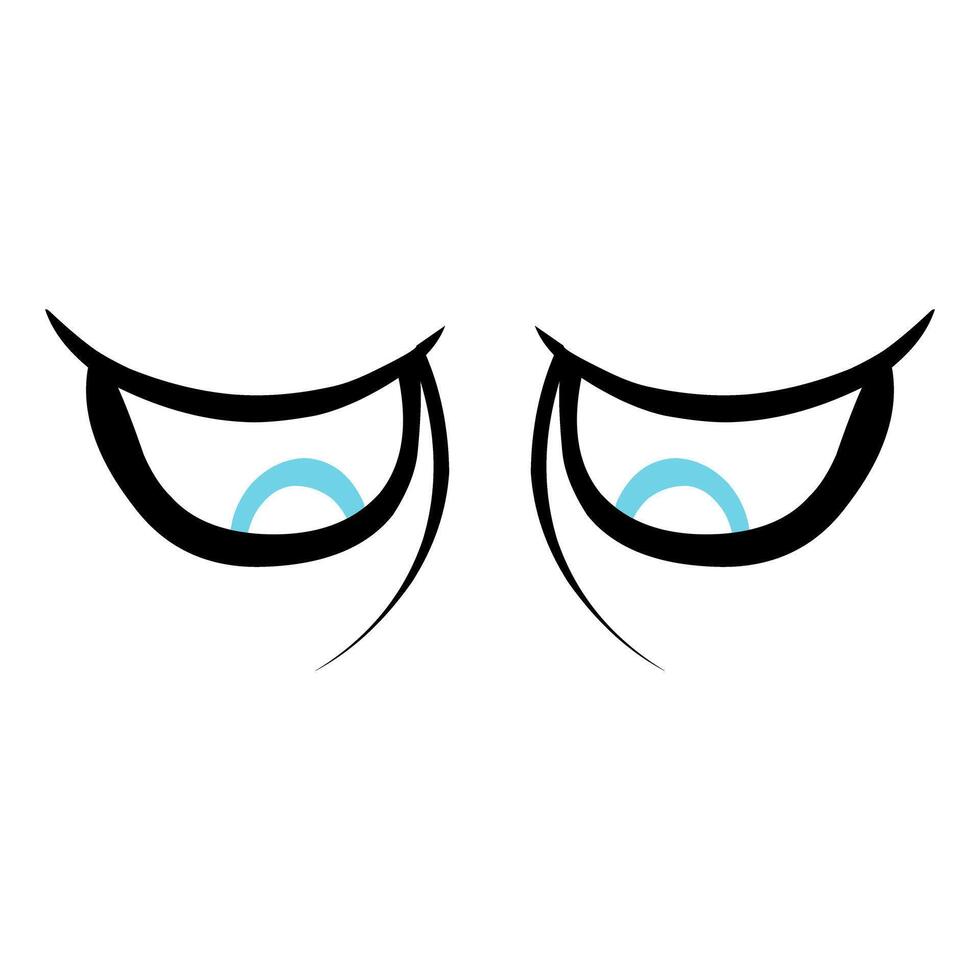 an angry face with blue eyes and a black nose vector