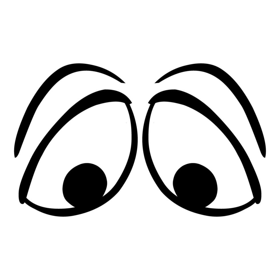 a black and white cartoon eye with two eyes vector