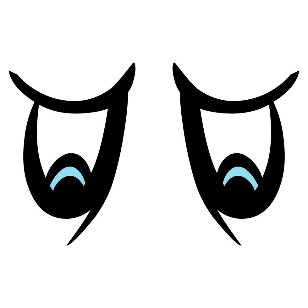 two black eyes with blue eyes on a white background vector