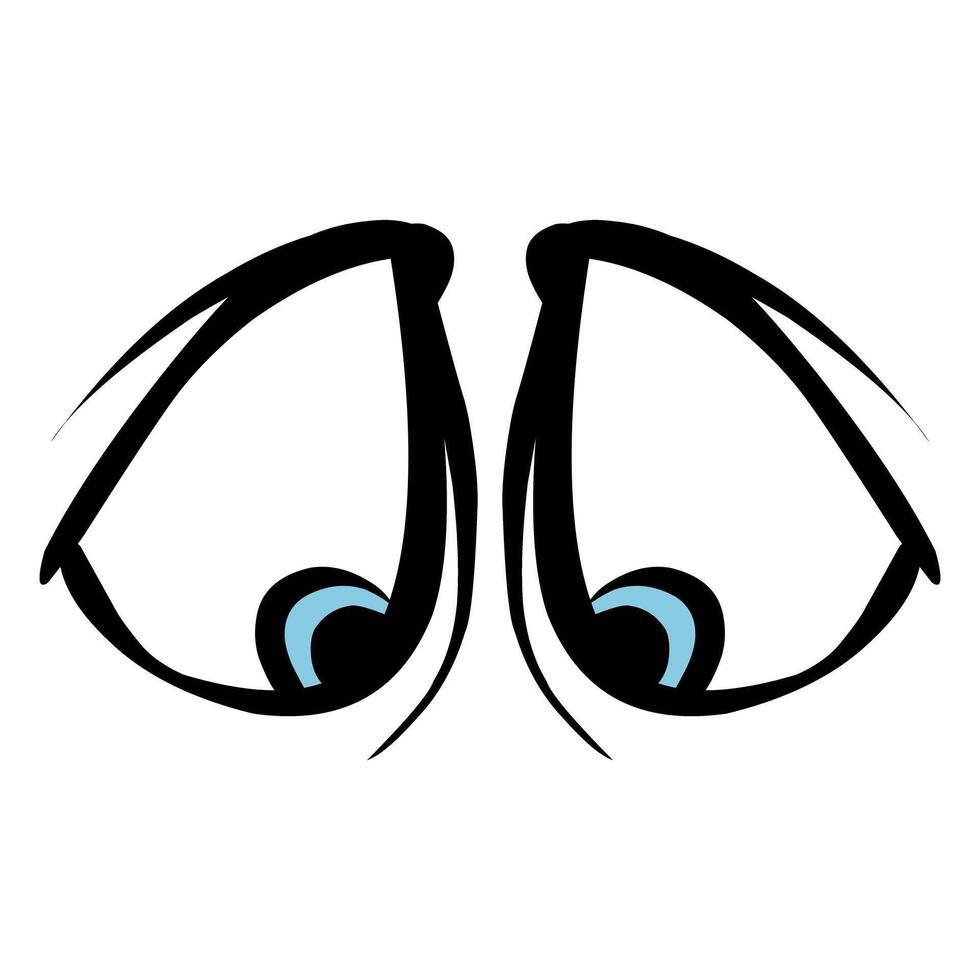 a cartoon eye with a blue eye and a black eye vector