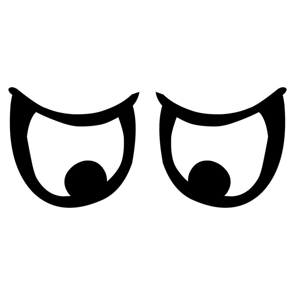 two eyes with black eyes on a white background vector