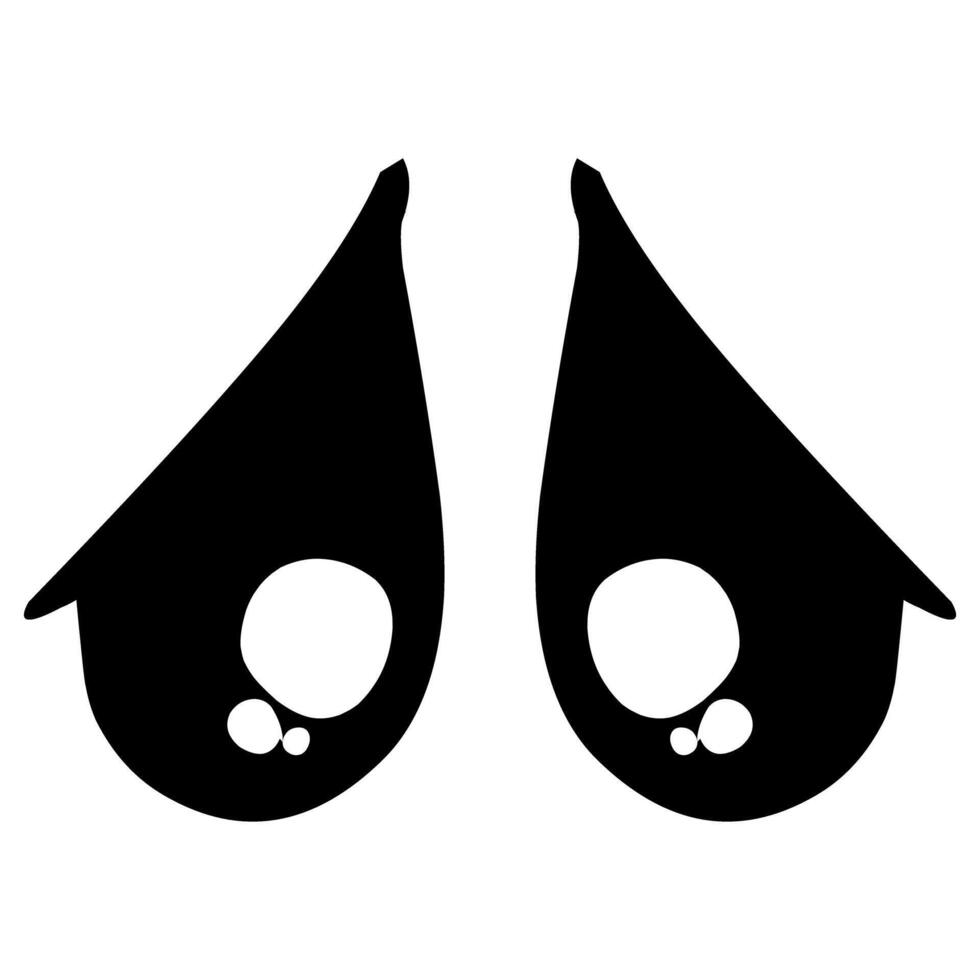 two black eyes with bubbles on the sides of them vector