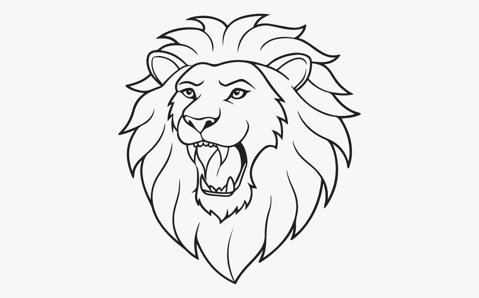 Abstract lion head drawing vector