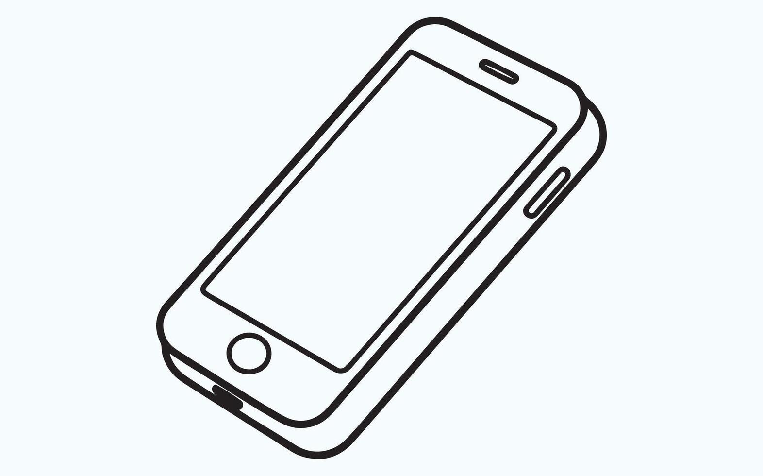 Minimalist phone sketch icon vector