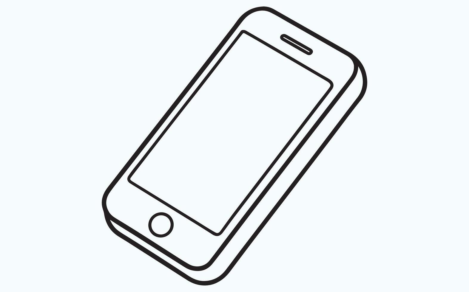 Smartphone line art image clipart vector
