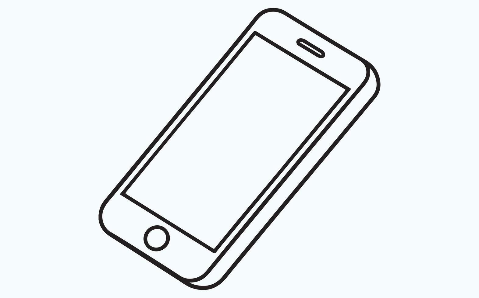 Minimalist phone sketch image vector