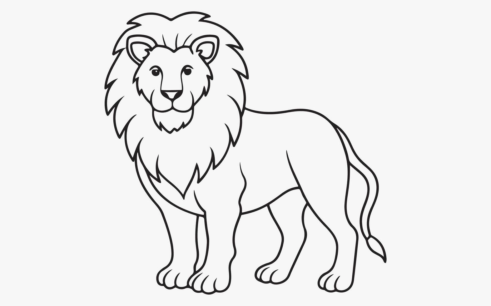 Minimalist lion drawing image clipart illustration vector