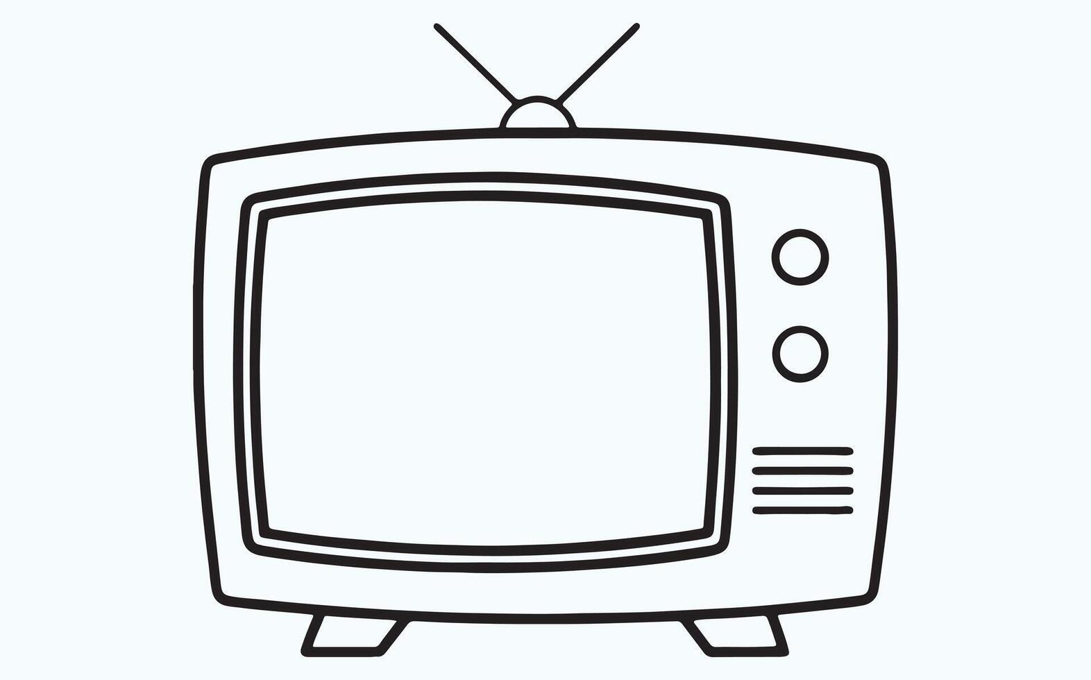 Minimalist Tv sketch icon vector